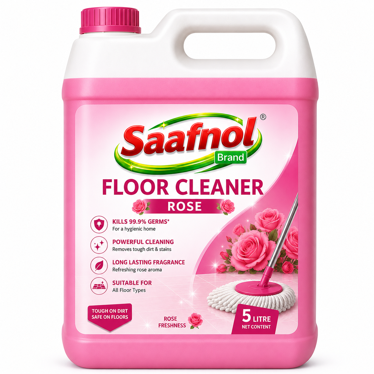 Saafnol Floor Cleaner - 5 Litre Can ( Rose )
