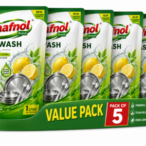 Saafnol Dishwash Gel 1 Litre - Pack Of 5 (Lemon)